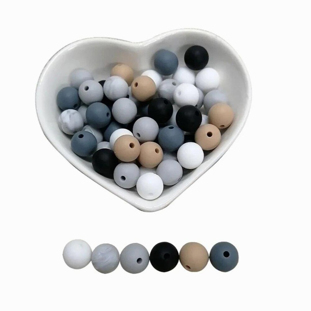 9mm Round Shape 20pcs/lot Silicone Teething Beads For DIY Nursing Necklace Food Chew Silicone Beads Baby Teethers