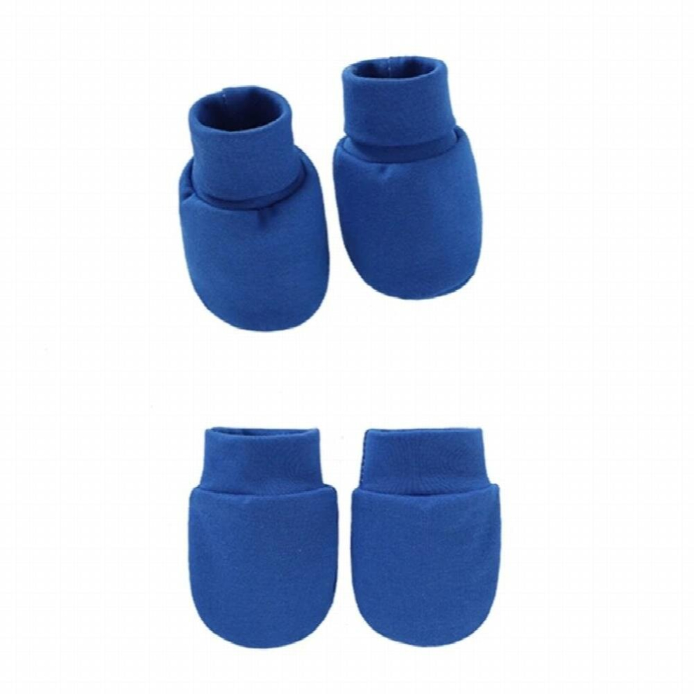 2 Pair Baby Newborn Soft Cotton Face Protection Gloves Foot Cover Set Anti Scratch Mittens Socks Kit