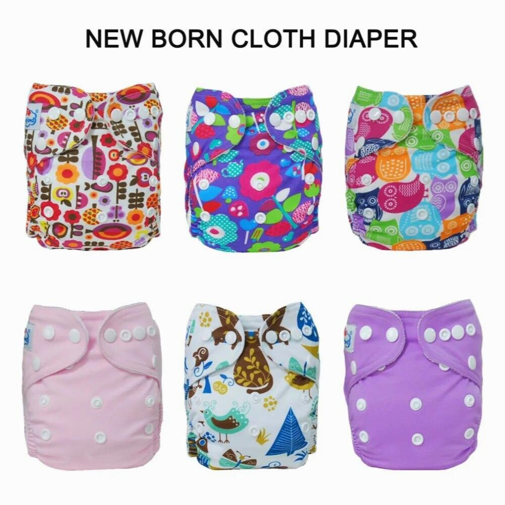 Newborn Diapers Baby Cloth Nappy 4pcs/Lot Pocket Diapers Washable Diaper Covers +4pcs Newborn Microfiber Inserts Three Layers