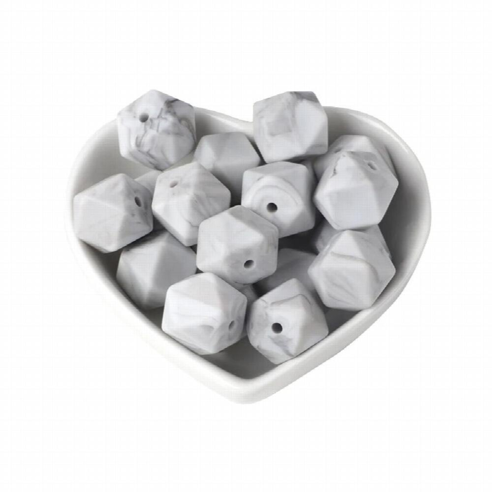14mm Hexagon Silicone Beads 30Pcs/lot For DIY Baby Pacifier Chain BPA Teething Baby Teether Baby Accessories
