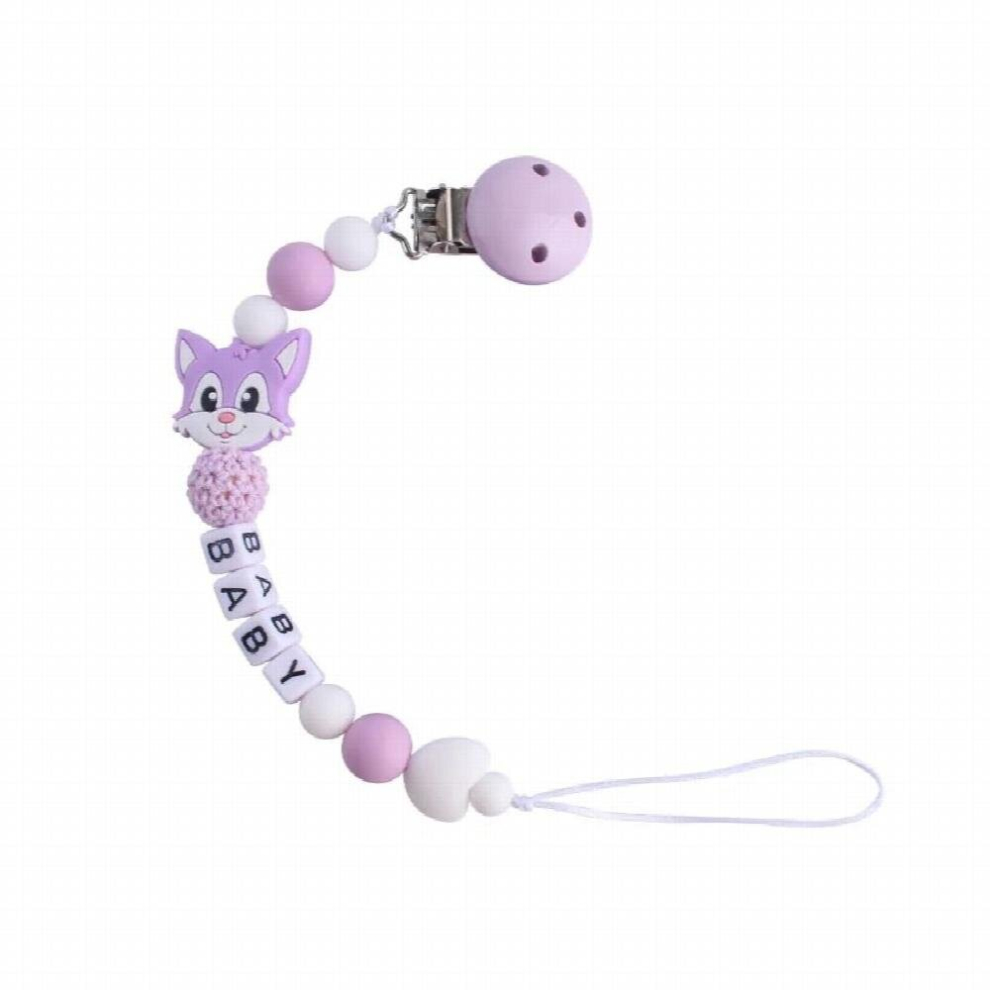 Customizable personalized Baby Pacifier Chains Anti-Drop Chain Silicone cat Infant Pacifier Clips chain holder