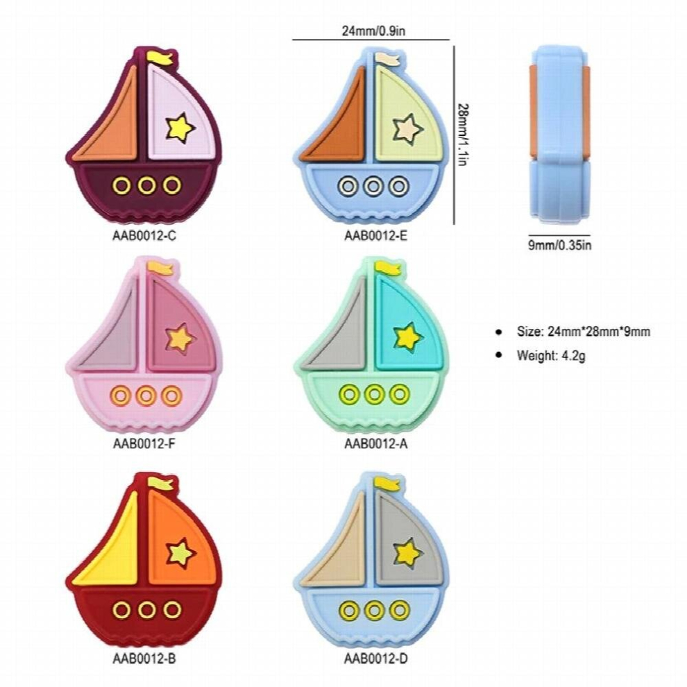 10Pcs Rabbit Cat Silicone Beads Cartoon Tortoise Rainbow Silicone Beads BPA Baby Pacifier Chain DIY Accessories Teether