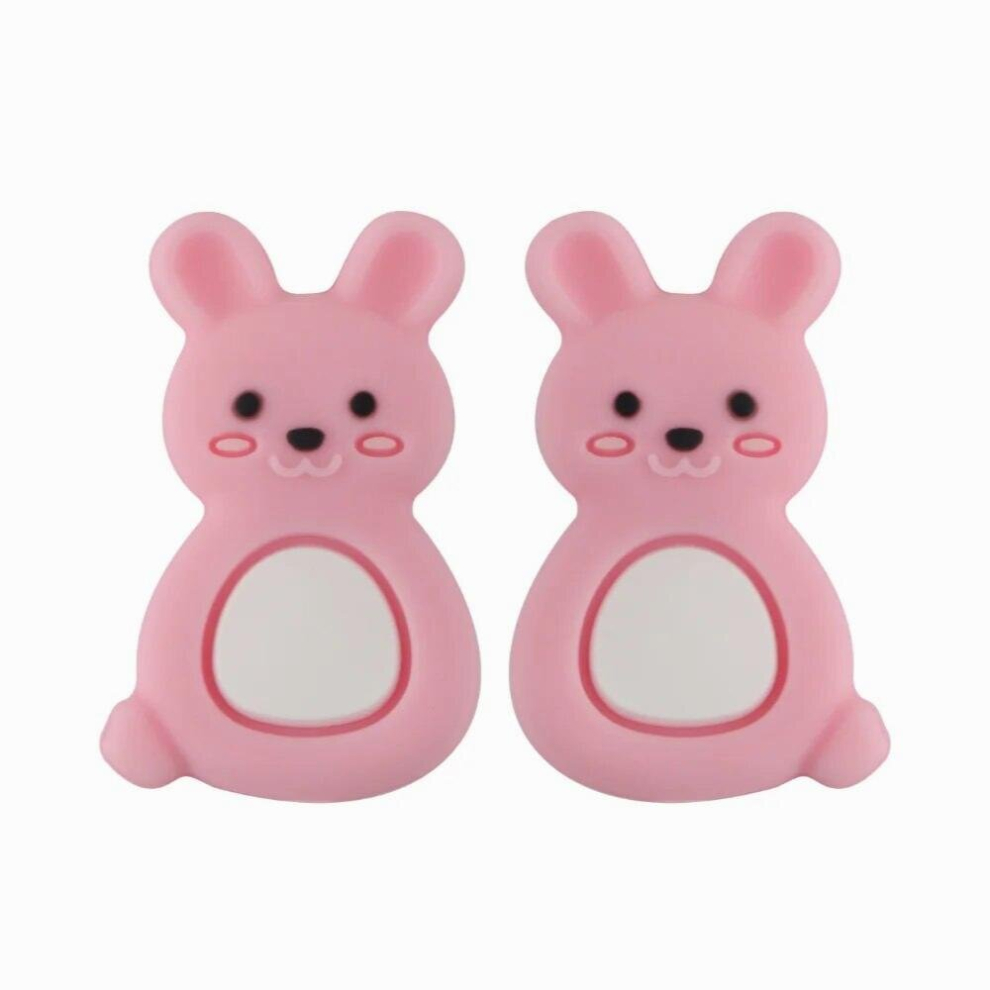Sunrony 10Pcs Rabbit Shape Silicone Beads Baby Molar Teether Bead DIY Pacifier Chain Jewelry Accessories