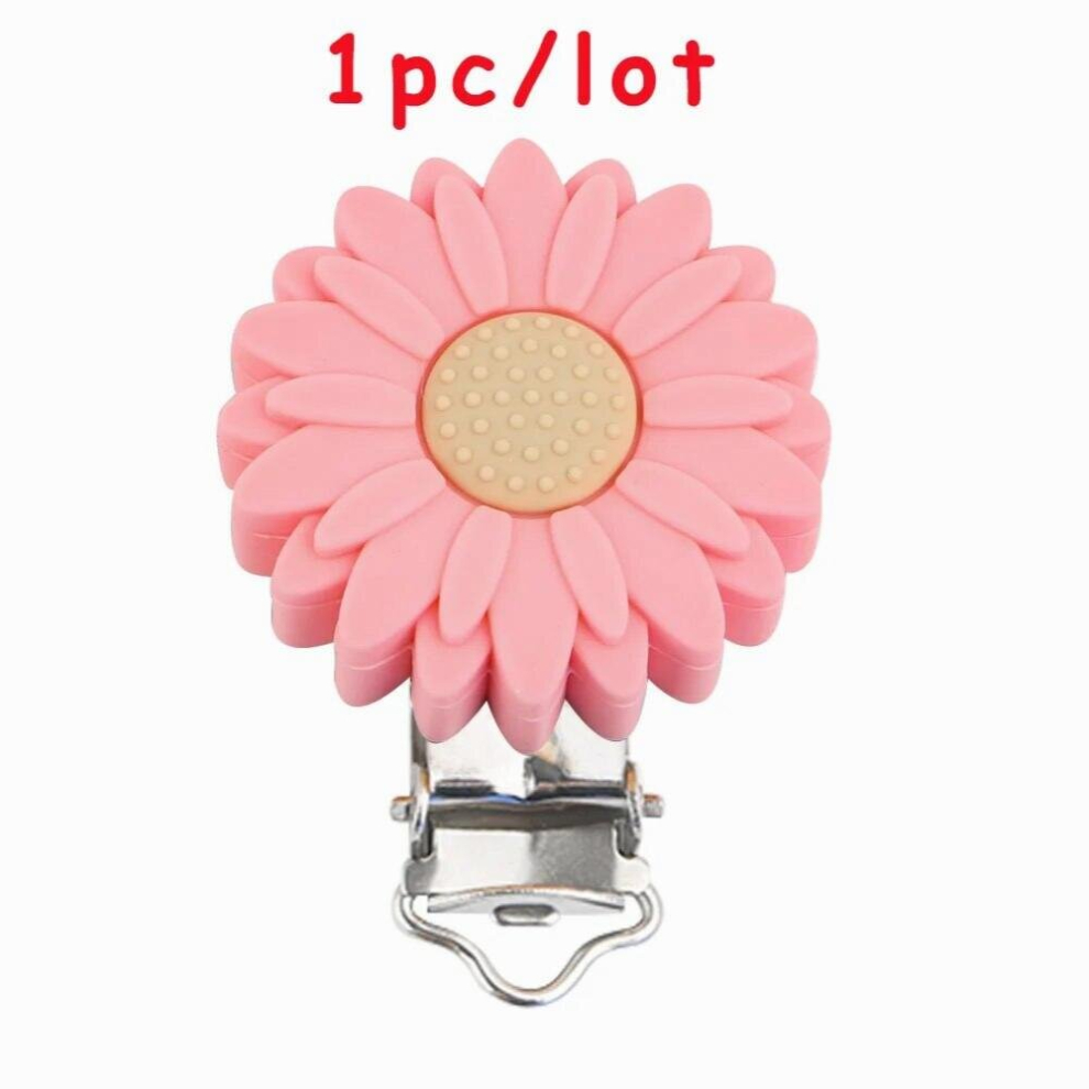 Sunrony 1/3Pcs Flower Silicone Pacifier Clip Food Pacifier Chain DIY Necklace Teethers Baby Care Toys Accessories