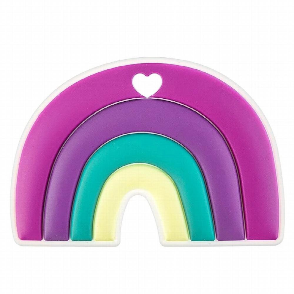 1pc/5pcs Rainbow Silicone Teether Beads Pacifier Clip Food Silicone Baby Safe Toys For BABY DIY Pacifier Chain