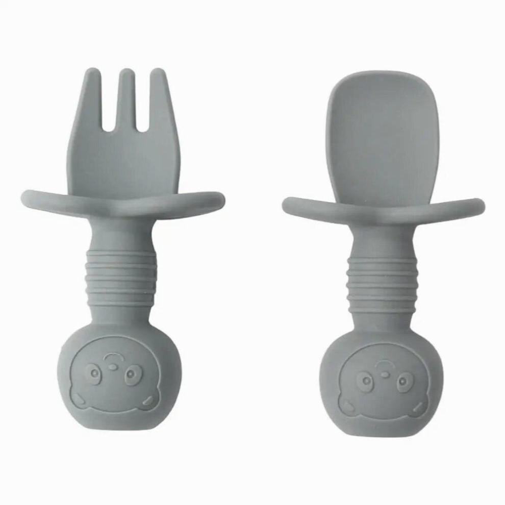 Baby Learning Spoon Fork Set Feeding Utensils Soft Silicone Licking Fork Spoon For Self Eating Spoon Tableware