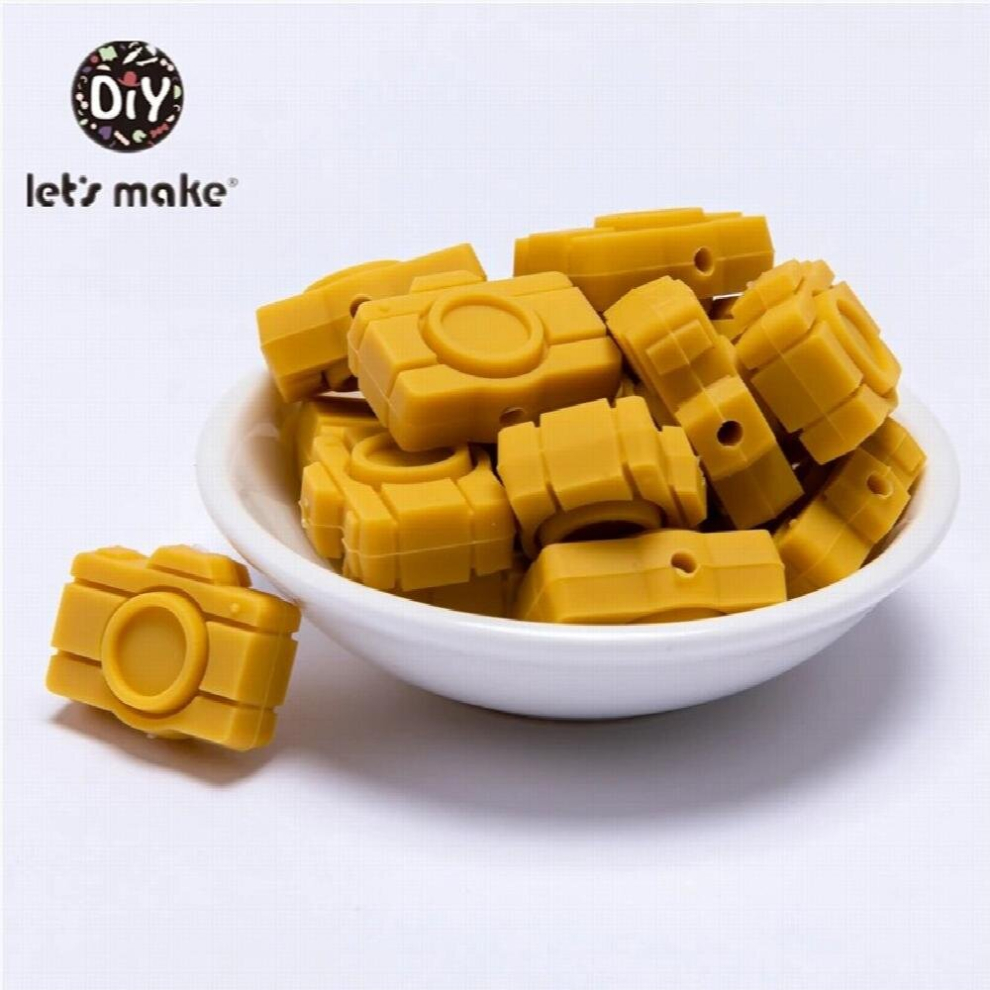 Lets Make BPA Silicone Teether Camera Teething Beads Baby Teether Animal Camera Chewing Toy Nursing Product