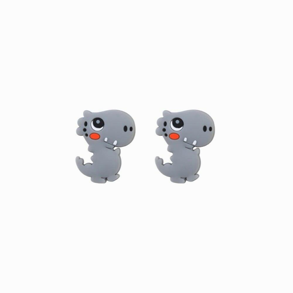 Sunrony 10pcs Dinosaur Baby Rodent BPA Food Silicone Teething Nursing Pacifier Clip Silicone Beads
