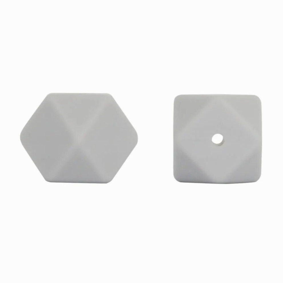 Silicone Beads For Teether 30pcs 17mm Geometric Hexagon DIY Teething Necklace Bracelet Silicone Beads Pacifier Pendant