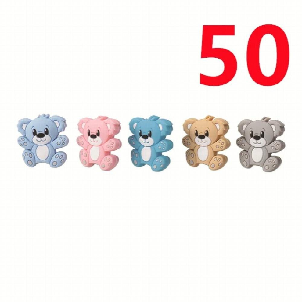 50pcs Silicone Beads Pacifier Baby Teething Set Silicone Bead Characters Chewing Gum Safe Toddle Teether Chew Toys