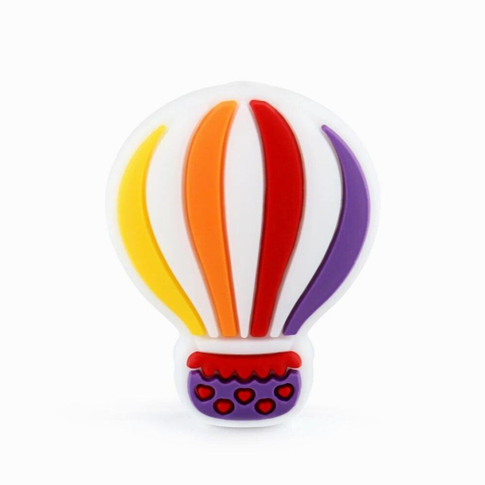 Silicone Baby Air Balloon Teether Beads 10p Pacifier Chain Teething Molar Chewing Beads For Newborn Baby Bead Teether Toys
