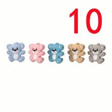 10pcs Silicone Beads For Pacifiers Silicone Baby Teething Beads Pacifier String Beads Bulk Koala Unicorn Bear Raccoon Bulldog