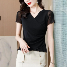 V-neck Pregnant Womens Short Sleeve T-shirt