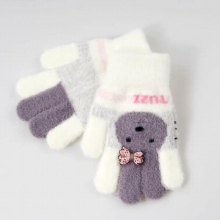 3-14 Years Children Girl Gloves Knitted Winter Boy Full Finger Wool Gloves Baby Girls Rabbit Warm Soft Knitted Kids Gloves