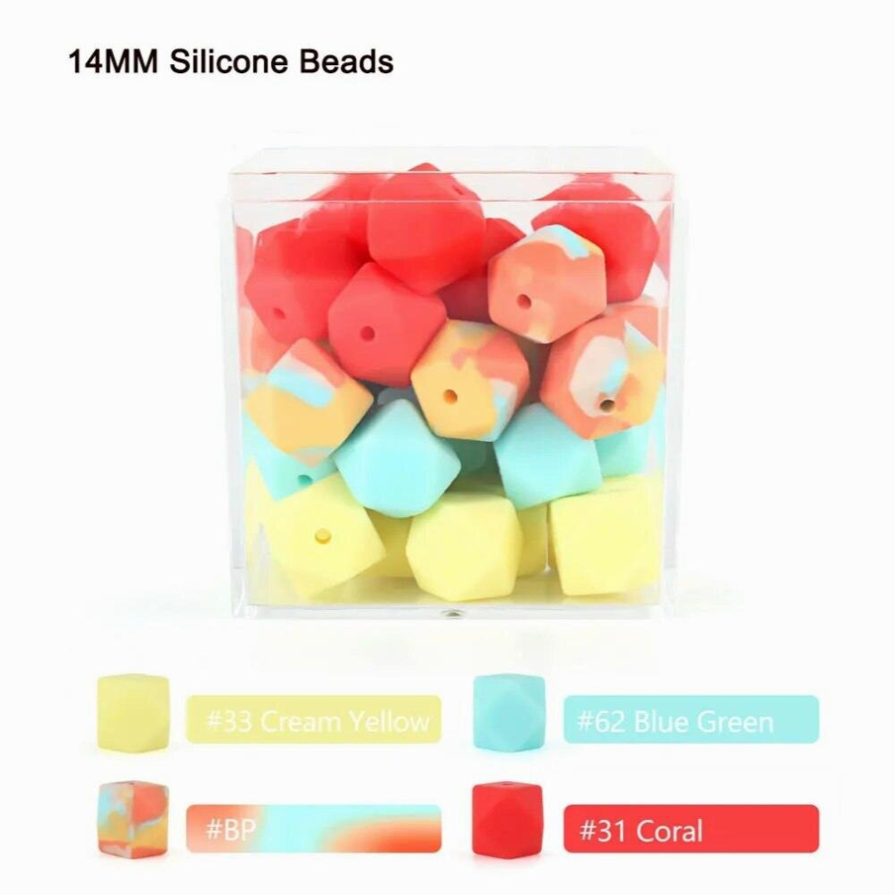 Silicone Round Beads 15mm 12mm 9mm 14mm Hexagon Baby Bead 20pcs Leopard Print Food DIY Infant Teething Teether Mini Beads-image-OPC-PCQN7K8-NEW