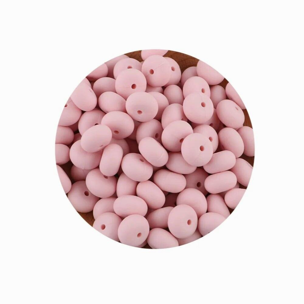 Sunrony 14mm 30pc Abacus Silicone Beads Necklace Infant Teether BPA Saucer Loose Beads For DIY Jewelry Making Pacifier Clip
