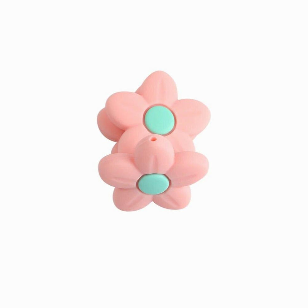 Kovict 5pcs BPA Cartoon Flowers Baby Silicone Beads For Food Infant Nursing Teether Toy Accessori