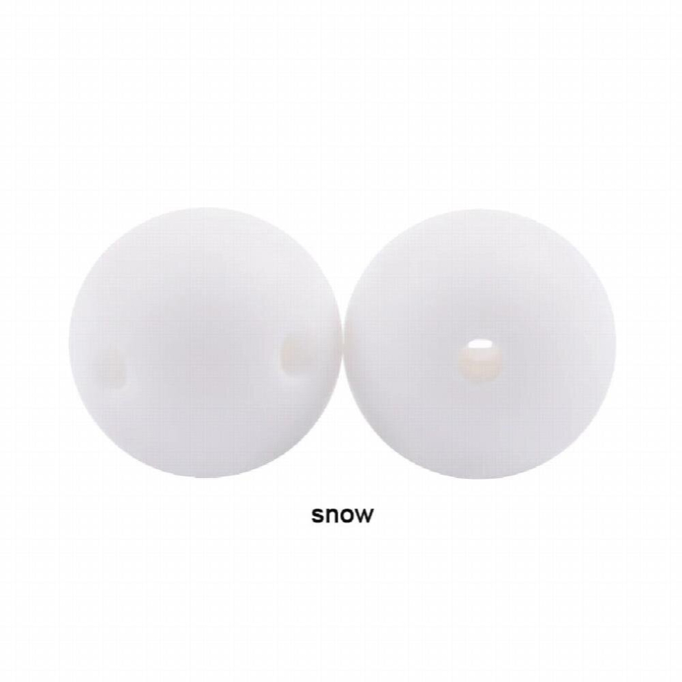 15mm 20pcs 2/4holes Silicone Beads Food Teether Round Beads Baby Chewable Teething Beads Silicone Teether For Diy