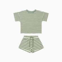 Newborn Baby Kids Clothes For Girl and Boy 2Pcs Summer Casual Unisex Stripe Short Sleeve T-shirt + Shorts Toddler Suits