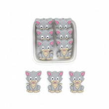 10pc/lot Mini Cat Silicone Beads Baby Dummy Cartoon Pacifier Toy Accessories