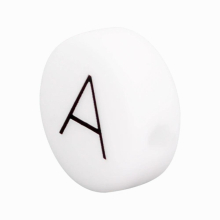 12mm 100pcs Food Round Flat Silicone Beads Baby Teeth Pacifier Chain Loose Chew Alphabet Beads Personalized Name DIY
