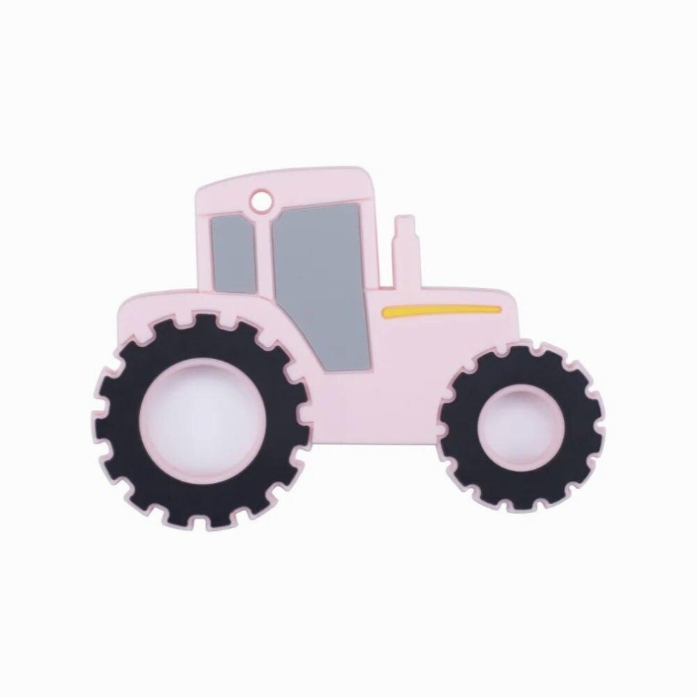 Sunrony 1pc Tractor Silicone Teether Food Safety Pendants DIY Pacifier Chain Necklace Accessories Baby Molar Toys