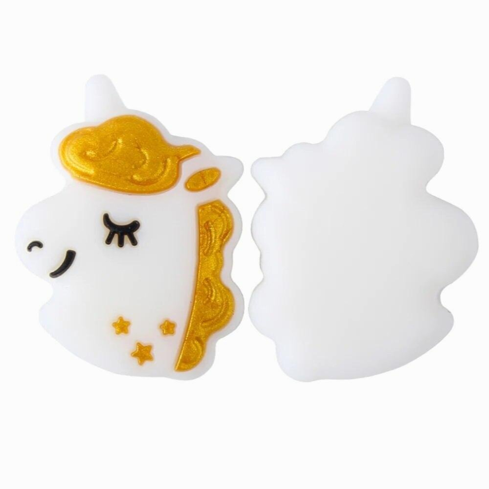 4pcs Unicorn Silicone beads Animal Teether Beads BPA Baby Teething Necklace DIY Infant Chewable Pacifier Chain
