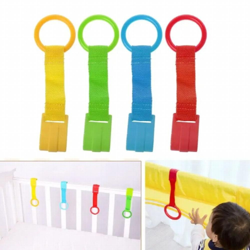 5pcs Baby Bed Hook Stand Up Foldable Portable Crib Pendants Pull Ring 2