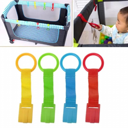 5pcs Baby Bed Hook Stand Up Foldable Portable Crib Pendants Pull Ring 1
