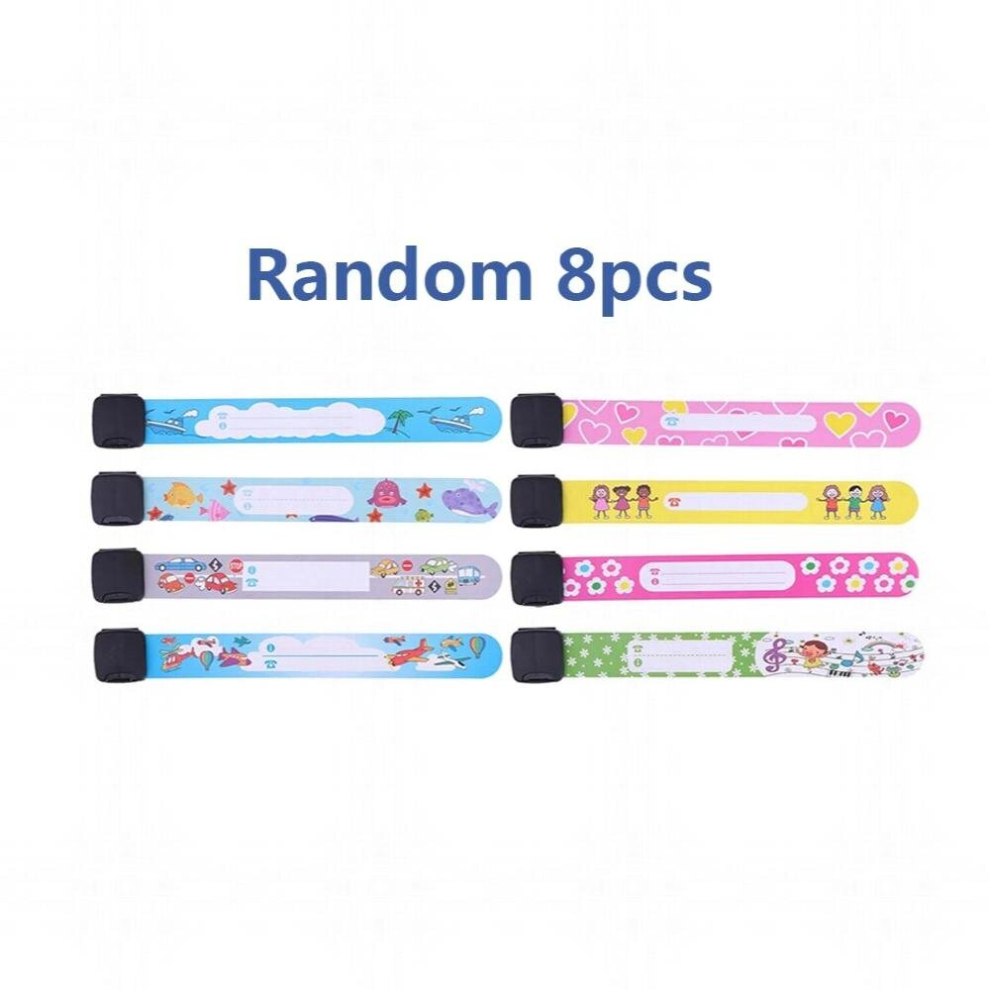 8pcs/12pcs Children Travel Outdoor Safe Anti-lost Wristband Safety Recognition Bracelet For Kids Adjustable Waterproof