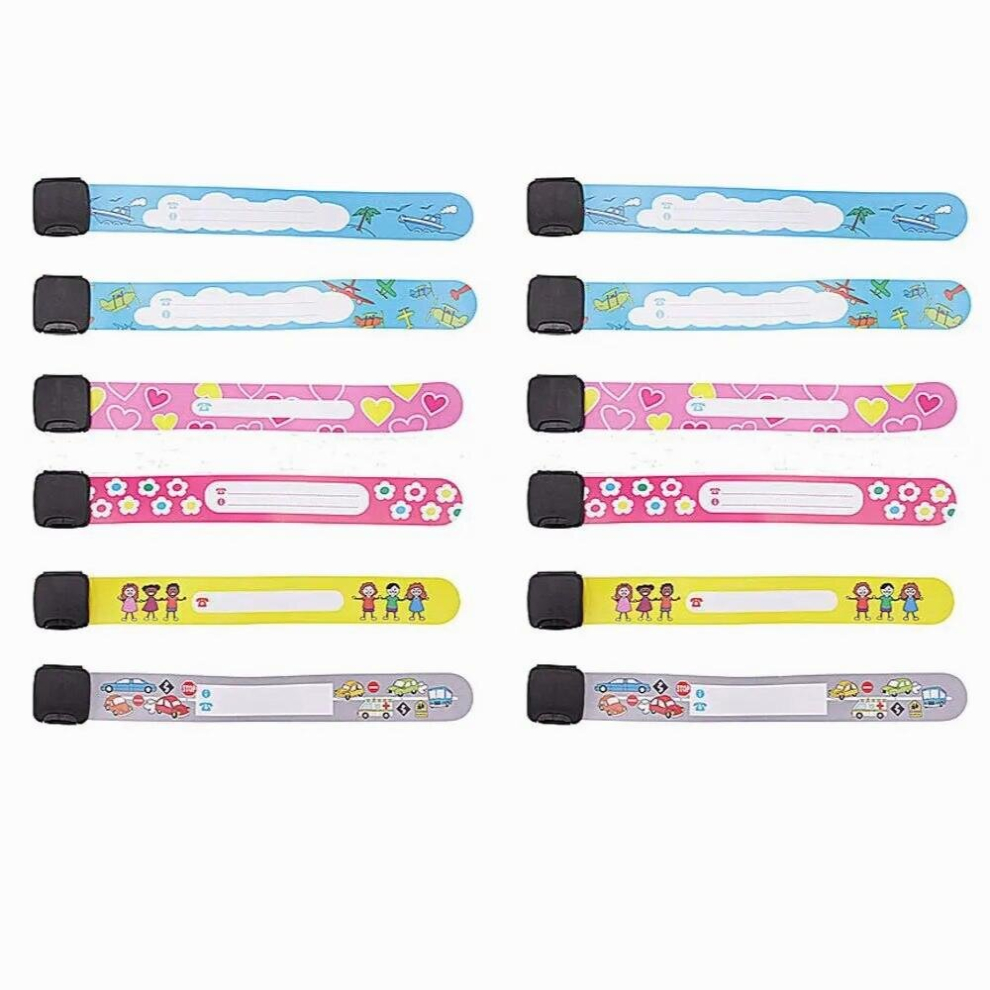 8/12Pcs Children Travel Outdoor Safe Anti-lost Wristband Safety Recognition Bracelet For Kids Adjustable Waterproof