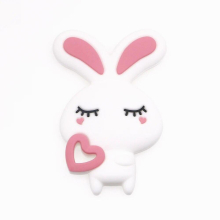 Sunrony 1pc Baby Teether Cartoons Animal Rabbit Chewing Pandent Accessories DIY Jewelry Pacifier Clip Teething Toy