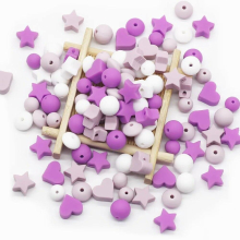 50pc Silicone Beads Baby Lentil heart Star Shape Nuring Teething Beads Sets DIY Baby Pacifier Chain toys Accessories