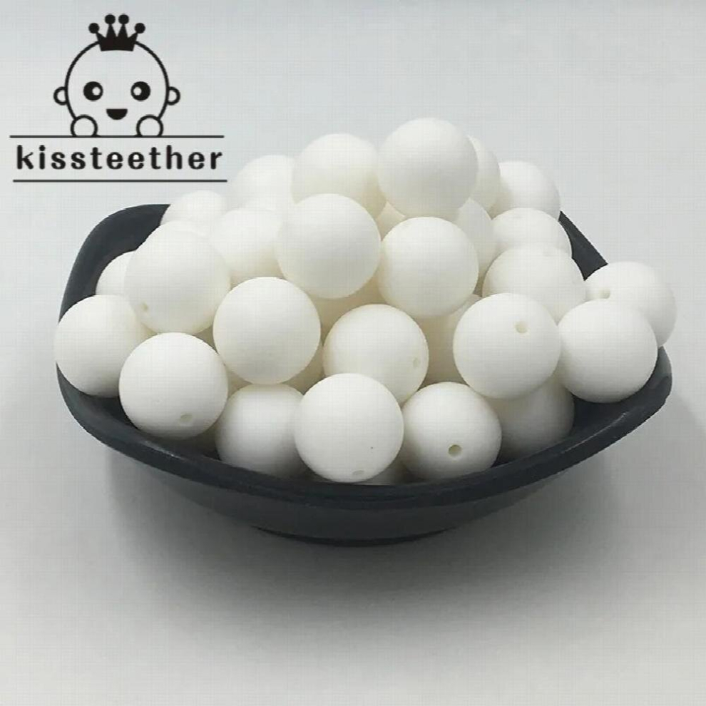 100pc Silicone Baby Teething Teether Beads 12mm Safe Food Care Chew Round Silicone Beads Necklace