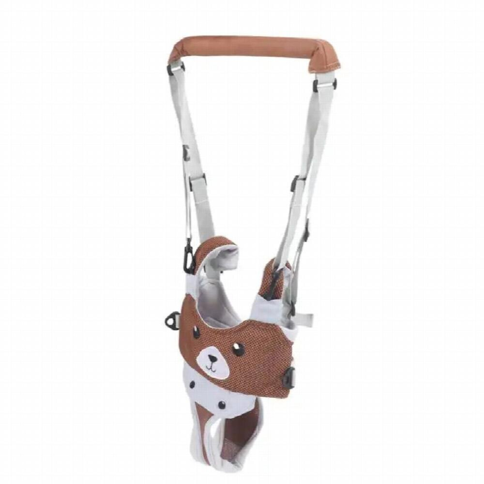 Toddler Walking Harness Assistant Breathable Handheld Walk Learning Helper for 8?24 Month Infant Coffee Bear