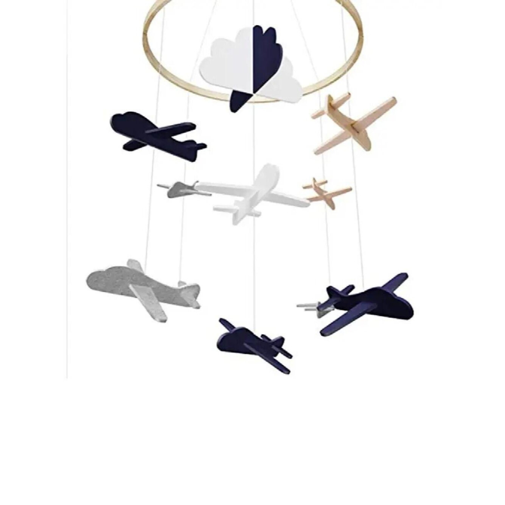 Baby Crib Mobile Airplances Clouds Birds Baby Ceiling Hanging Nursery Decor
