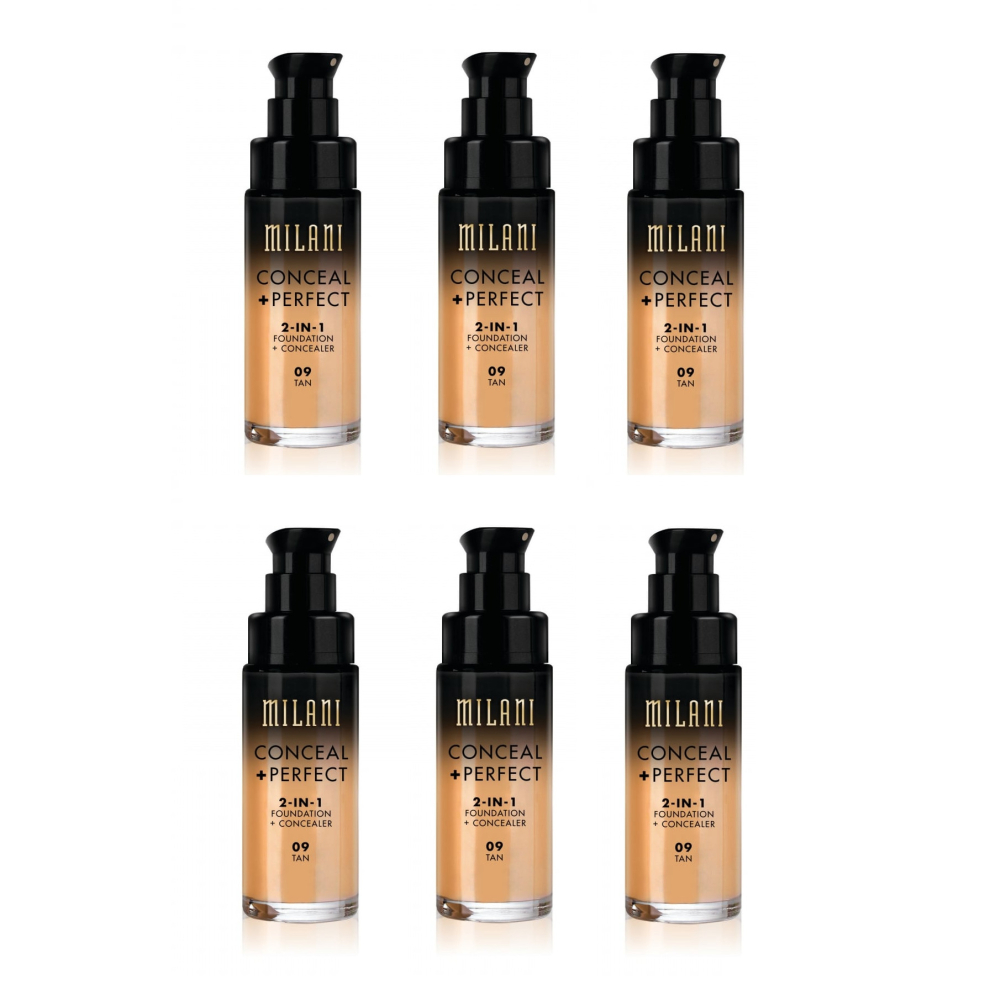 Milani Conceal And Perfect 2 In 1 Foundation + Concealer Tan 30ml x6