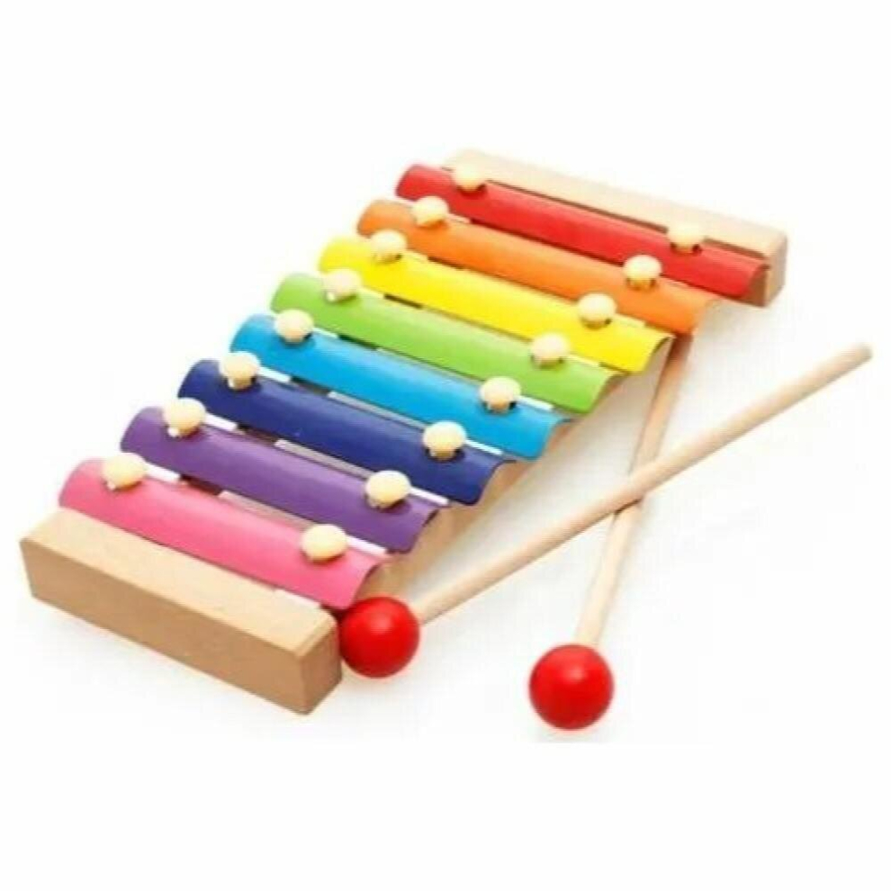 Educational Wooden Xylophone 8 Notes 8 Tones 8 Keys Sound Cellophane Toy