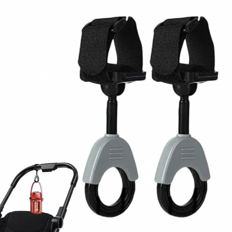 Stroller Hooks For Hanging Bags 360 Degree Rotation Adjustable Convenient Stroller Clips For Diaper Bag Baby Car Accessories