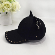 metal baseball cap female cotton equestrian cap ears