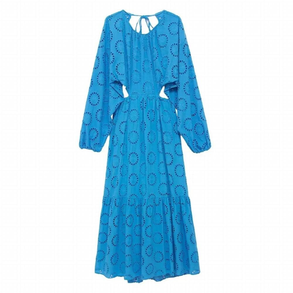 Cutwork Long Dress Women Embroidery Maxi Dress Woman Summer Backless Female Dress Long Sleeve Casual Dresses for Women-image-OPC-PCQNDRG-NEW