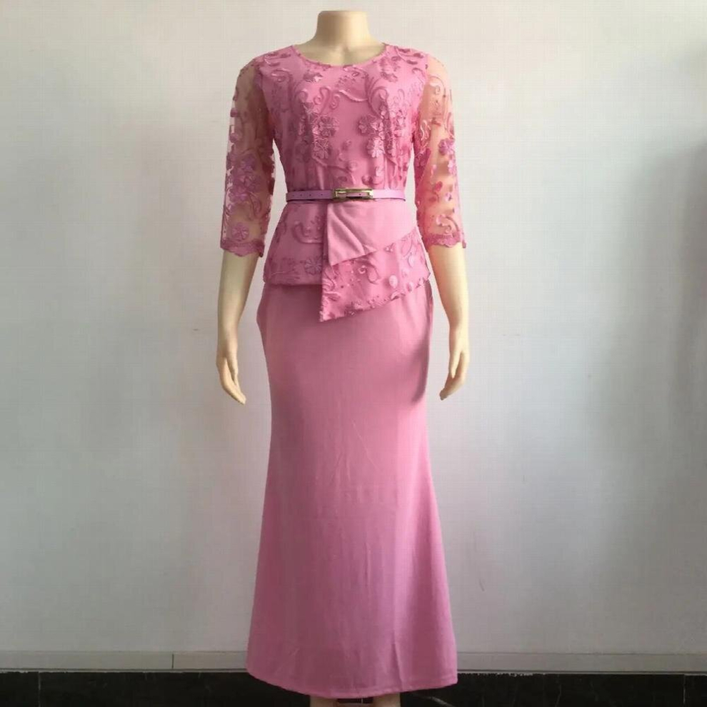 African womens spring and autumn plus size slim patchwork lace dress dress long dress African clothing XL-5XL-image-OPC-PCQNDX8-NEW