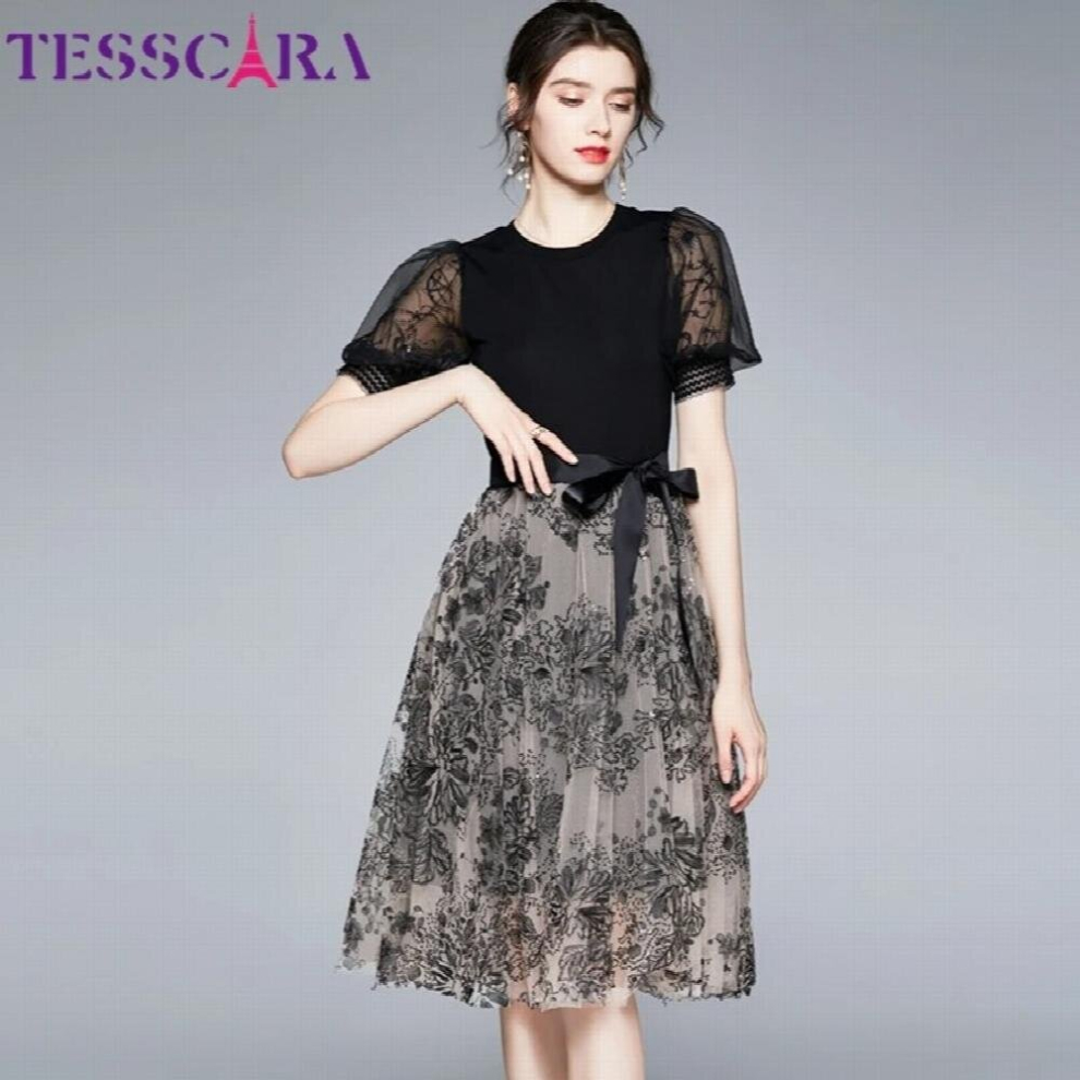 Women Summer Sequin Dress Festa High Mesh Party Robe Femme Vintage Vestidos-image-OPC-PCQNGRN-NEW
