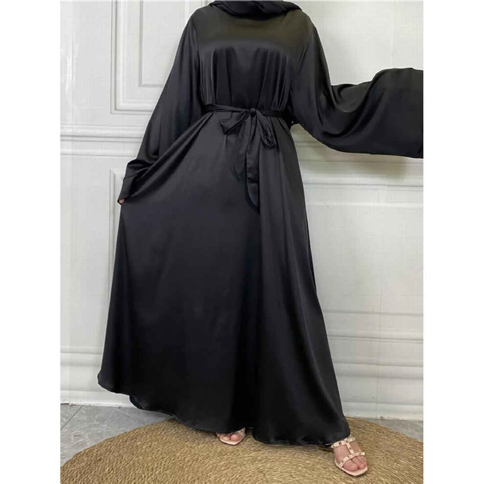 Chaomeng Ramadan Abaya Femme Musulmane Satin Hijab Dress Turkey Kaftan Caftan Marocain Muslim For Women Vestido Islam Maxi Robe-image-OPC-PCQNHKV-NEW