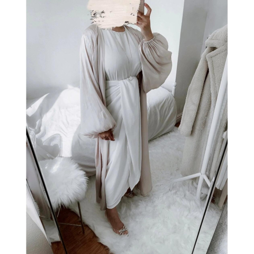 Ramadan Muslim Hijab Slip Dresses Soft Plain Under Abaya Inner Dress