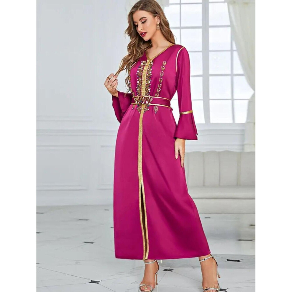 Ramadan Eid Mubarak Kaftan Satin Abaya Dubai Arabic Turkey Islam Hijab Muslim Long Evening Dress For Women Robe De Soiree Femme-image-OPC-PCQNKX7-NEW
