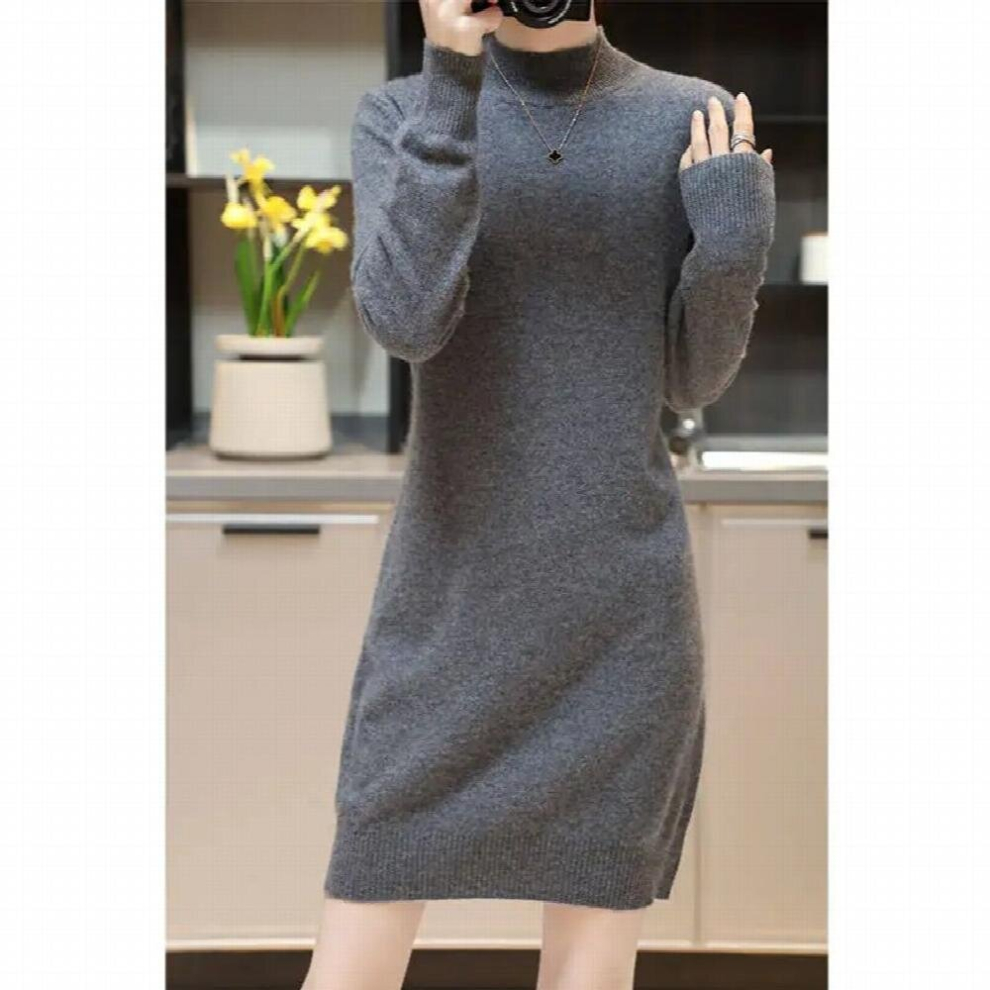 Style Autumn/Winter Cashmere Knitted Dresses High Elasticity Soft Sweaters For Lady 100% Wool Pullovers-image-OPC-PCQNHBD-NEW