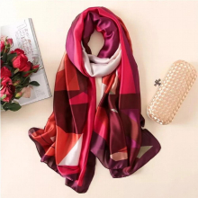 180*90cm Silk Scarf Women Foulard Office lady Large Print Beach Hijab shawl warp bandanna muffler pareo