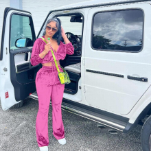Active Velvet Women Flare Pants Suit and Long Sleeve Zipper Fly Hooded Jacket Casual Two 2 Piece Set Outfits Tracksuit