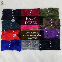 Sales velvet women Muslim headscarf colored cotton headscarf diamond soft headscarf women worship hat